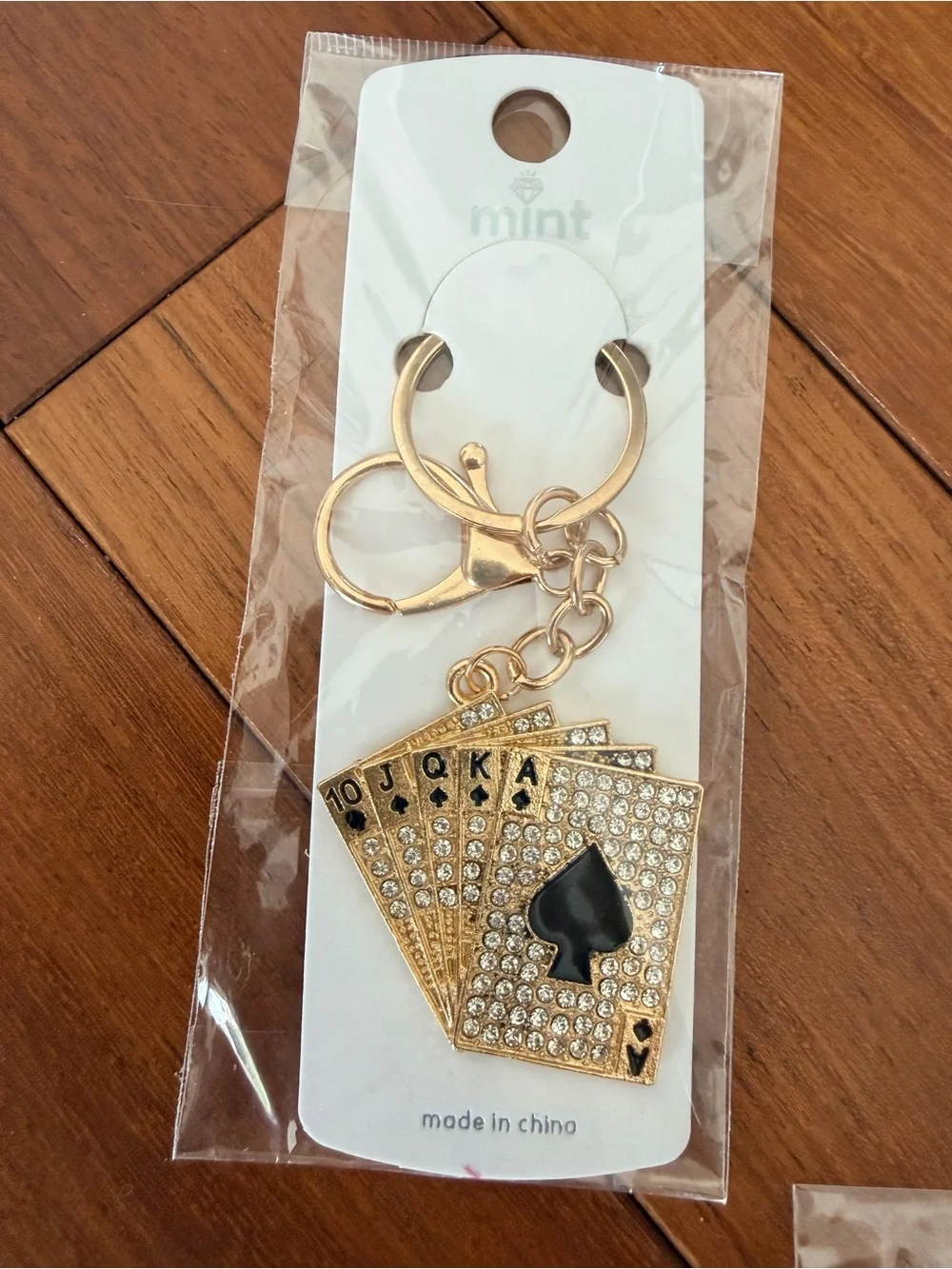 Mint Gold-Tone Assorted Rhinestone and/or Enamel Charm Keychains. CHOOSE ONE.